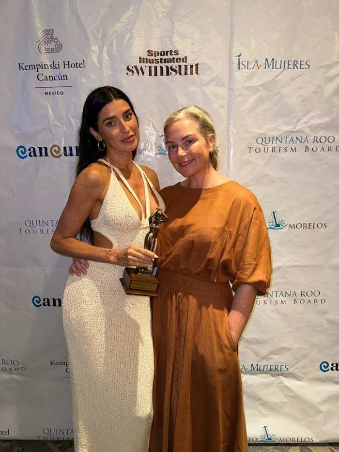 Nicole William English and editor in chief of SI Swimsuit MJ Day at the Kempinski Hotel in Canún, Mexico.